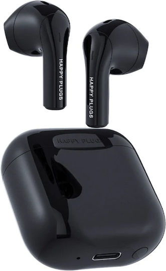 Happy Plugs Joy In ear Bluetooth хендсфри Слушалки с Устойчивост на Пот и Кутийка за Зареждане Черен