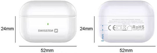 Swissten Minipods In-Ear Bluetooth-Freisprecheinrichtung Kopfhörer mit Ladeetui Weiß