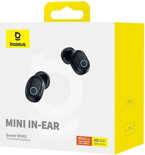 Baseus Bowie Wm02 Tws In-ear Bluetooth Handsfree Earphones with Charging Case Black