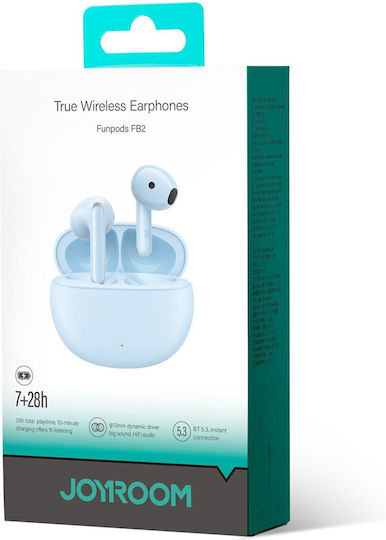 Joyroom JR-FB2 Earbud Bluetooth Handsfree Ακουστικά με Αντοχή στον Ιδρώτα και Θήκη Φόρτισης Μπλε
