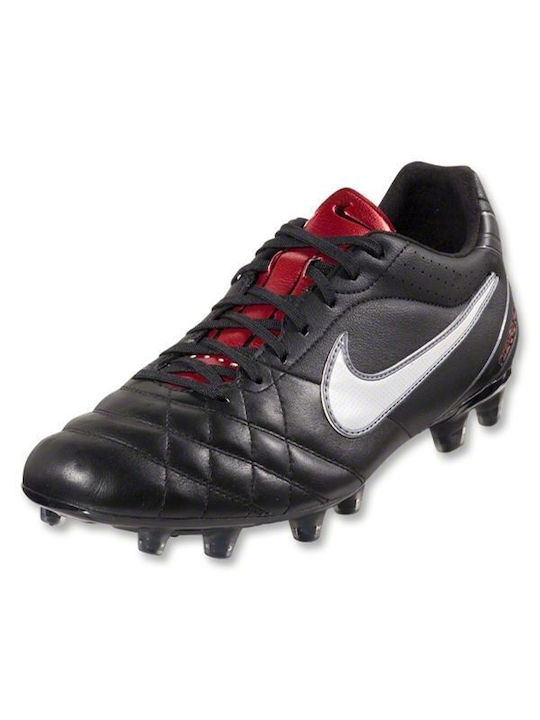 Nike Tiempo Flight Low Football Shoes FG with Cleats Black