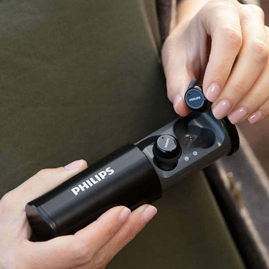 Philips ActionFit ST702 In-ear Bluetooth Handsfree Căști cu Rezistență la Transpirație și Carcasă de Încărcare Negru