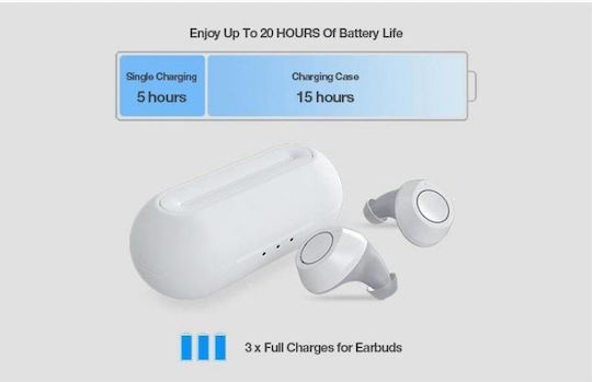 BNA2 In-ear Bluetooth Handsfree Earphones with Charging Case White