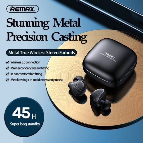 Remax TWS-33 Earbud Bluetooth Handsfree Earphones with Charging Case Black