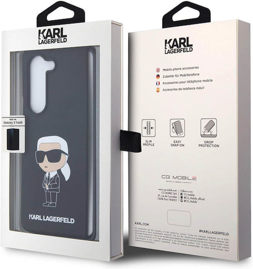 Karl Lagerfeld Ikonik Back Cover Plastic Magnetic Black (Galaxy Z Fold5)