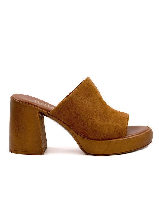 Carad Shoes Heel Mules Tabac Brown