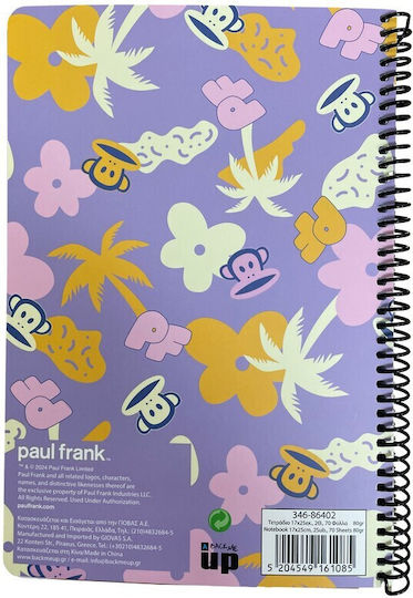 Spiral Notebook Bmu Paul Frank B5 17x25 2-subject 70 sheets 1995-logo Girl 346-86402 Paul Frank