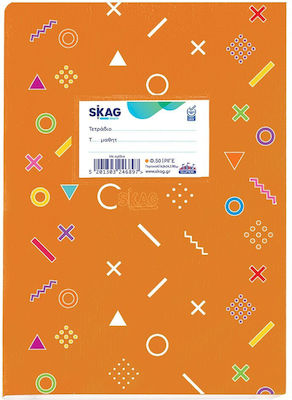 Skag Liniertes Notizbuch B5 50 Blatt Super Fancy International Orange Verschiedene Designs 246897