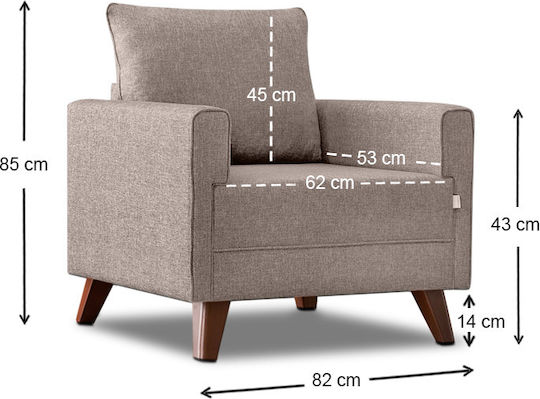 Bella Sessel Cream 82x81x85cm