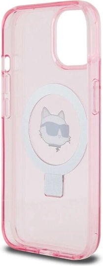 Karl Lagerfeld Choupette Head Magsafe Back Cover Πλαστικό Ροζ (iPhone 15)