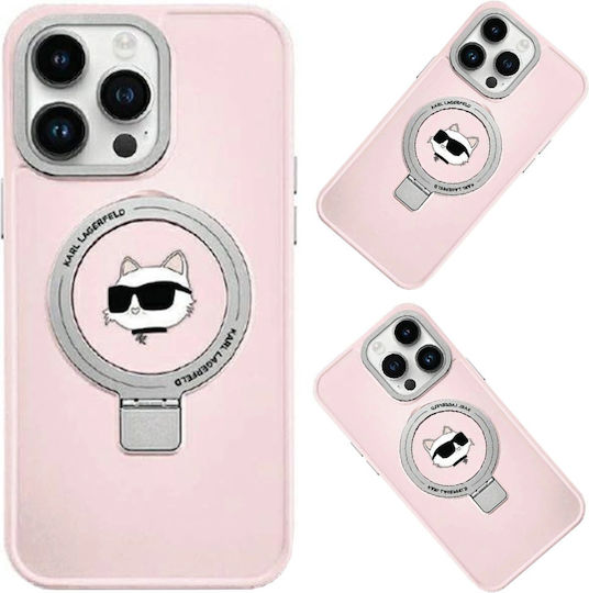 Karl Lagerfeld Choupette Head Magsafe Back Cover Πλαστικό Ροζ (iPhone 15)