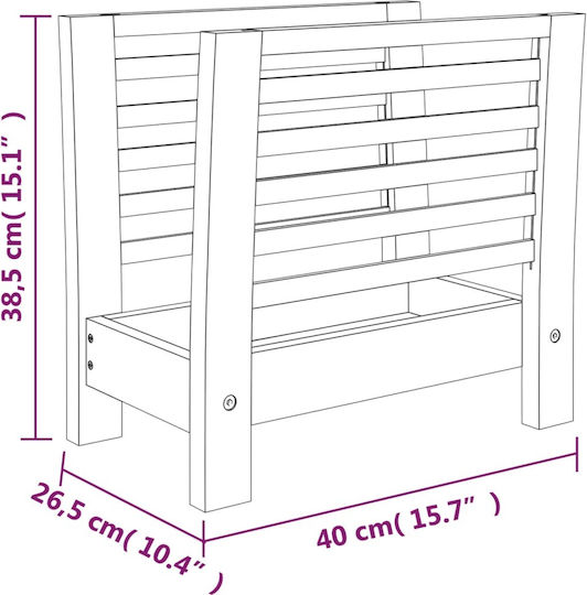 vidaXL Wooden Magazine Rack Brown 38.5x26.5x40cm
