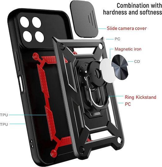 Techsuit Camshield Back Cover Plastic / Silicon Negru (Honor X6a - Honor)