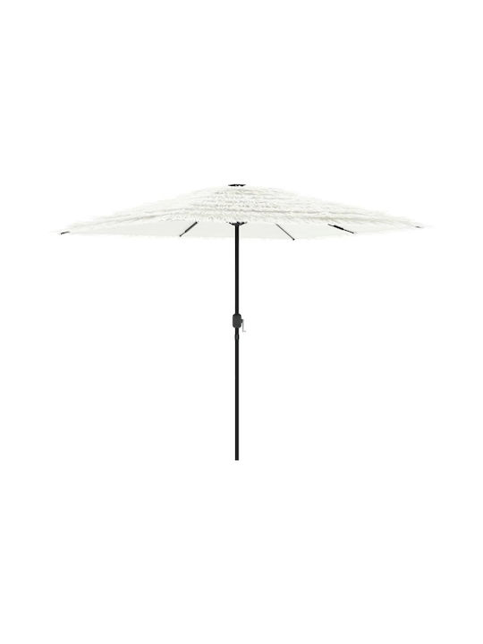 Round Metal White Garden & Terrace Parasol 2.48m