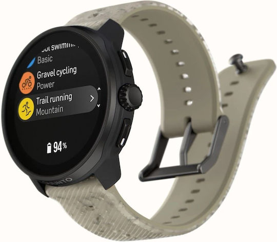 Suunto Race S Stainless Steel 45mm Waterproof Smartwatch with Heart Rate Monitor (Gravel Gray)