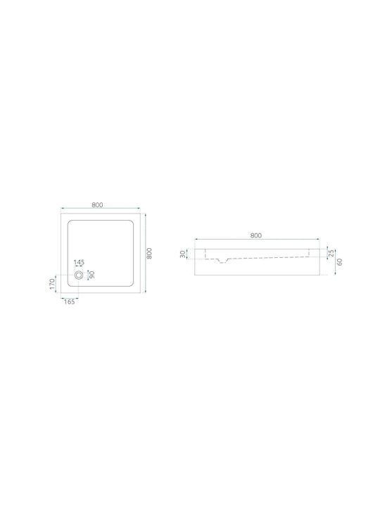 Rea Καμπίνα Ντουζιέρας 80x190cm Black