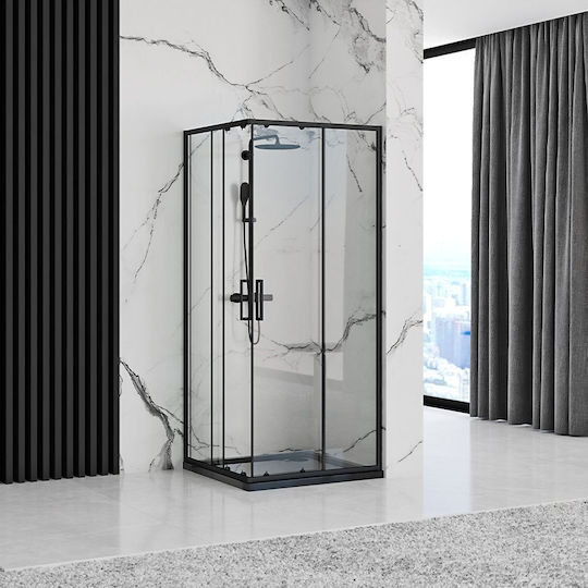 Rea Καμπίνα Ντουζιέρας 80x190cm Black