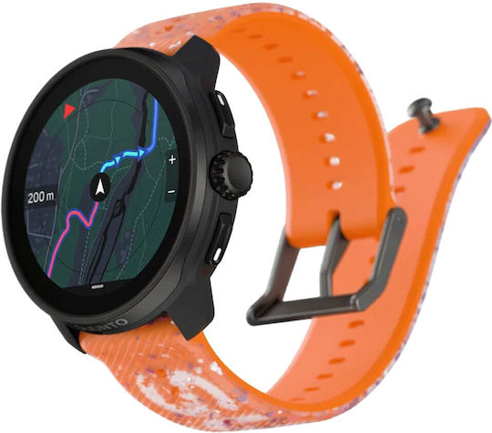 Suunto Race S Stainless Steel 45mm Waterproof Smartwatch with Heart Rate Monitor (Power Orange)