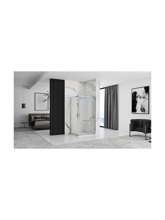 Rea Kabine für Dusche mit Schieben Tür 90x190cm Chrom