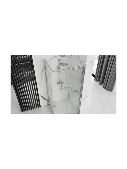 Rea Kabine für Dusche mit Schieben Tür 90x190cm Chrom