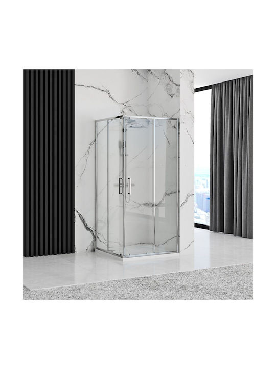 Rea Kabine für Dusche mit Schieben Tür 90x190cm Chrom