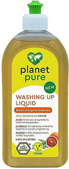 Planet Pure Lichid de Vase cu Aromă Portocală roșie & Rozmarin 1x500ml
