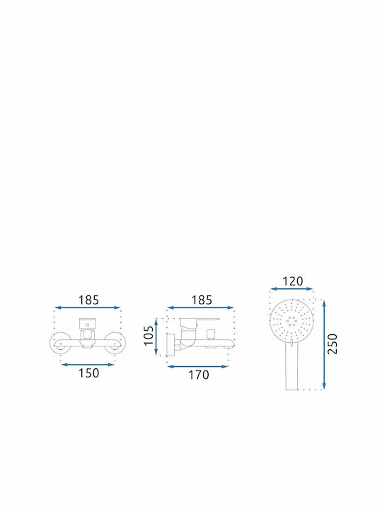 Rea Bloom Mixing Bathtub Faucet Complete Set White