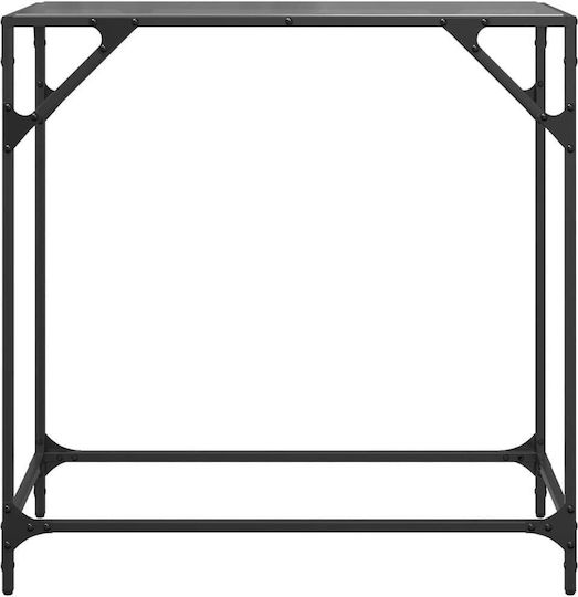Console Table Metal with Glass Surface Black L80xW35xH81cm