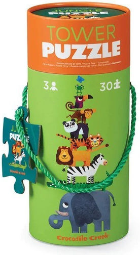 Tabletop Kids Puzzle Game Tower Animals Jungle