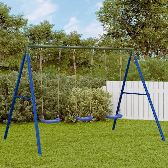 Vidaxl Outdoor Swing Frame with 6 Hanging Hooks Blue Steel
