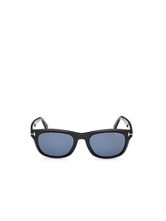 Tom Ford Sunglasses with Black Plastic Frame and Blue Lens FT1076 01M