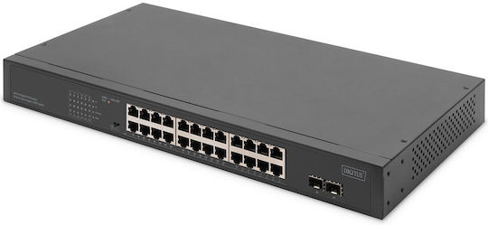 Digitus DN-95348-2 Unmanaged PoE Switch με 24 Θύρες Gigabit (1Gbps) Ethernet και 2 SFP Θύρες