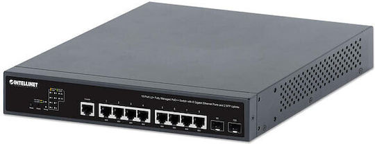 Intellinet 562003 Managed L2 PoE+ Switch με 8 Θύρες Gigabit (1Gbps) Ethernet και 2 SFP Θύρες