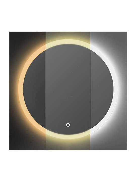 Tutumi Oglindă de Baie Rotundă Lumini LED 60x60cm
