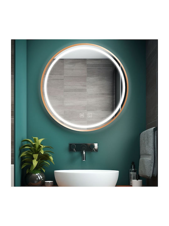 Tutumi Round Bathroom Mirror Led made of Plastic 60x60cm Pink