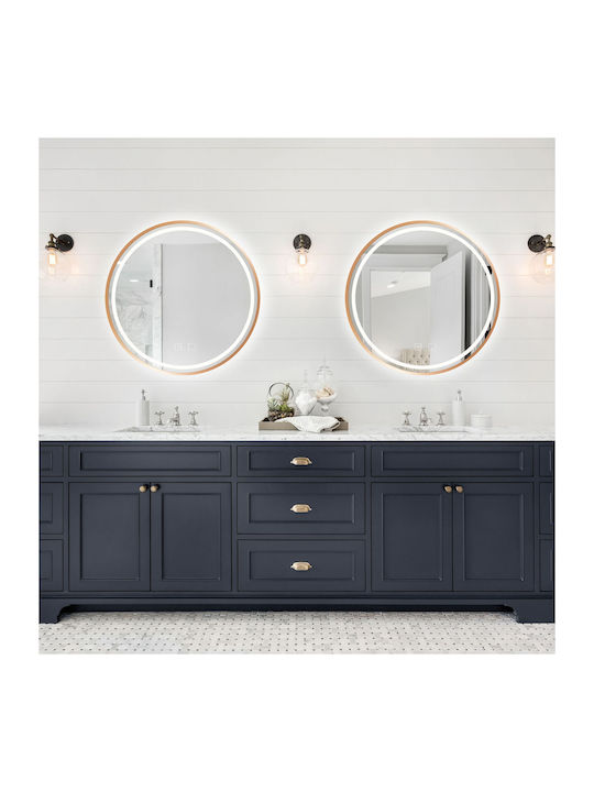 Tutumi Round Bathroom Mirror Led made of Plastic 60x60cm Pink