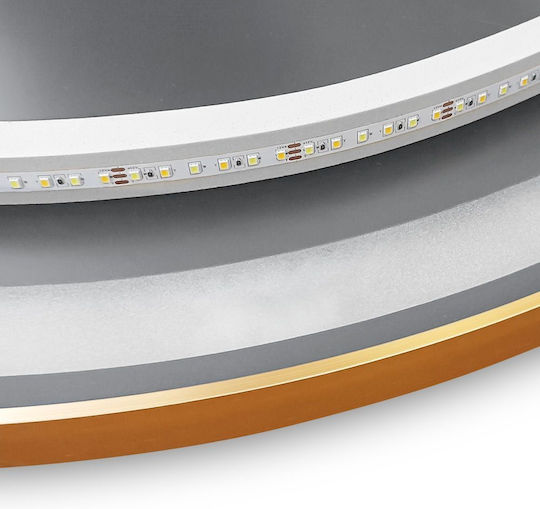 Tutumi Кръгло Огледало За Баня LED От Пластмаса 60x60см Розово