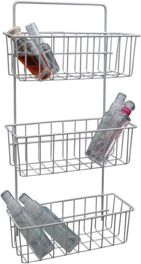 Uncle George Wandmontiertes Badezimmerregal Metallisch mit 3 Regalen 24x10x51cm Weiße