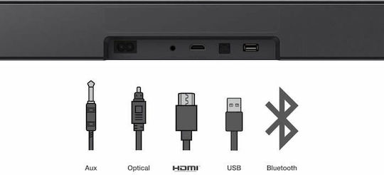 TCL Soundbar 2.0 Bluetooth και HDMI 100W με Τηλεχειριστήριο Μαύρο S45HE