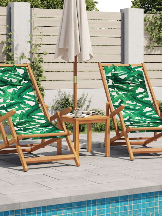 Wooden Deckchairs With Arms 2 Pieces 61x112cm