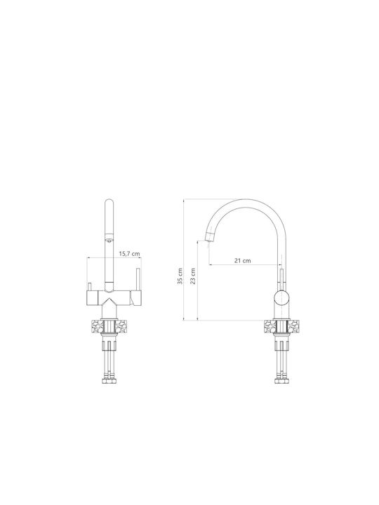 Quadron Küchenarmatur Zähler Silber