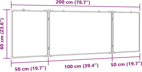 vidaXL Магнитен Дъска за маркери Окачване 60x200см