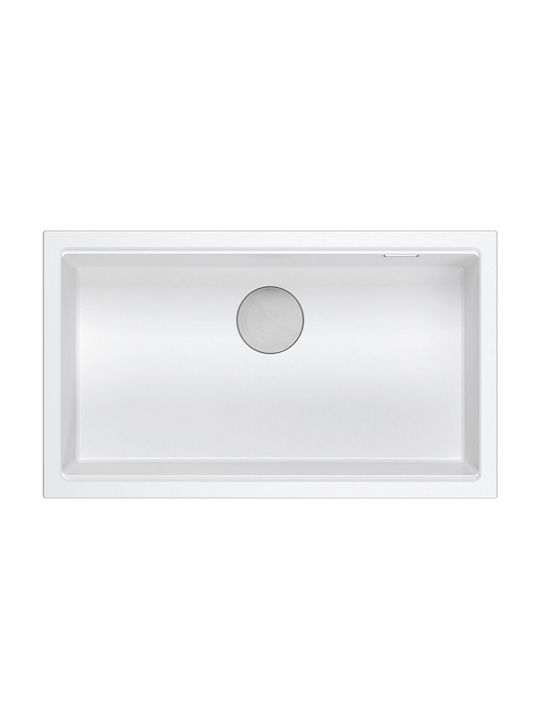 Quadron Drop-In Sink Synthetic Granite W76xD44cm White