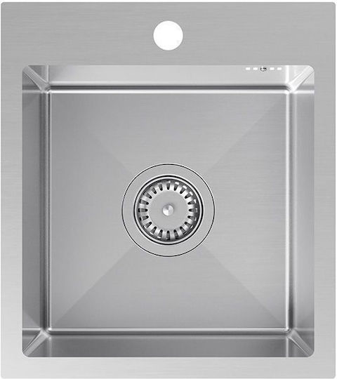 Quadron Luke 90 Drop-In Кухненски Мивка Inox Дължина 40xШирина 45см Сребрист