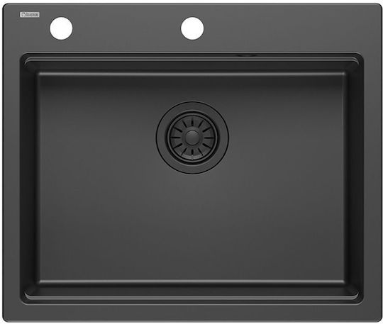 Quadron Drop-In Sink Synthetic Granite W59.5xD50cm Black