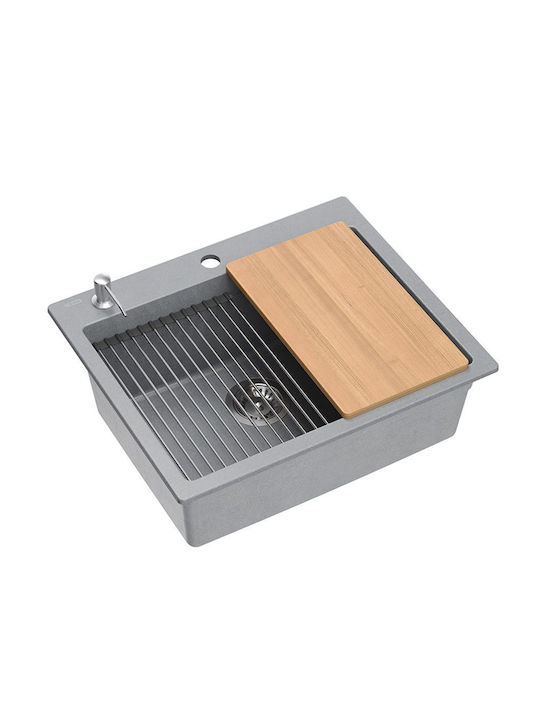 Quadron Drop-In Chiuvetă din Granit Sintetic L59.5xW50cm Gri