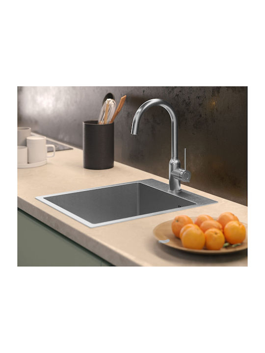 Quadron Drop-In Sink Inox Brushed W46xD58cm Silver