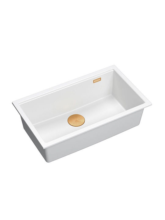 Quadron Drop-In Sink Synthetic Granite W76xD44cm White
