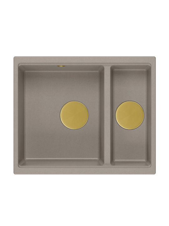 Quadron Drop-In Spüle aus Verbundgranulat B56xT46cm Beige