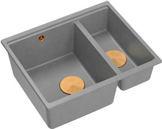 Quadron Drop-In Sink Synthetic Granite W56xD46cm Gray